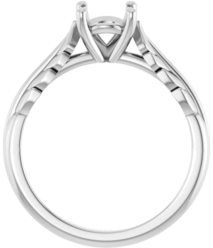 Sužadėtuvių Žiedas „Solitaire Leaf“ 14k white gold Round 6.5mm (2)