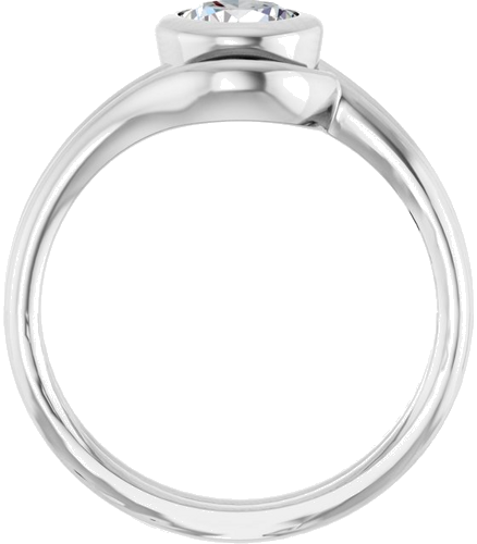 Sužadėtuvių Žiedas „Bezel-Set Solitaire“ 585 Baltojo Aukso Round 6.5mm (7)