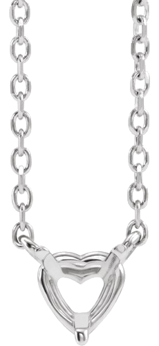 14K White 5x5 mm Heart Solitaire 16-18  Necklace Mounting (4)