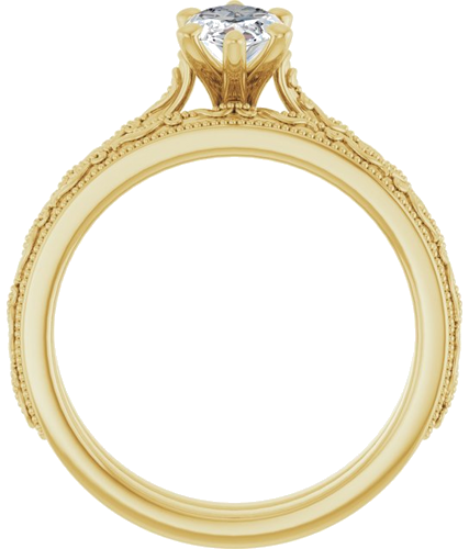 Sužadėtuvių Žiedas „Solitaire Sculptural“ 10k yellow gold Marquise 10mm x 5mm (7)