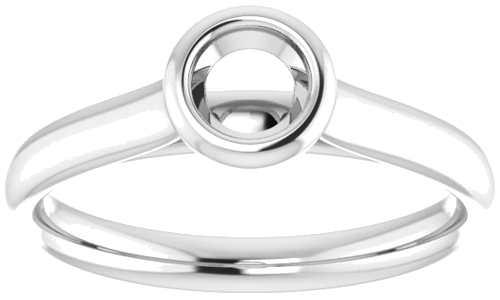 Sužadėtuvių Žiedas „Bezel-Set Solitaire“ 14k white gold Round 4.4mm (3)