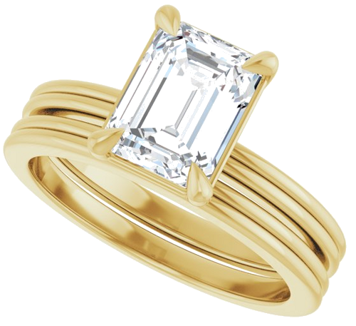 Sužadėtuvių Žiedas „Claw-Prong Solitaire“ 14k yellow gold Emerald 8mm x 6mm (10)