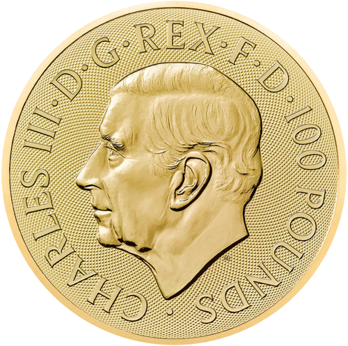 1 oz Beovulfo ir Grendelio mitai ir legendos 2025 Didžioji Britanija auksinė moneta (2)