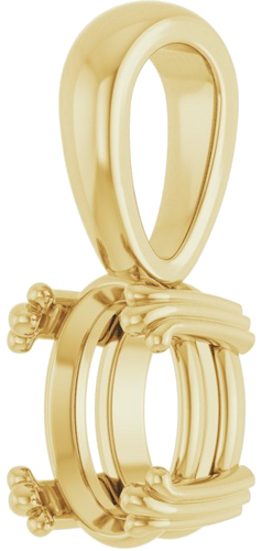 Pakabukas „Decorative Prong Solitaire“ 14k yellow gold Oval 8mm x 6mm (2)