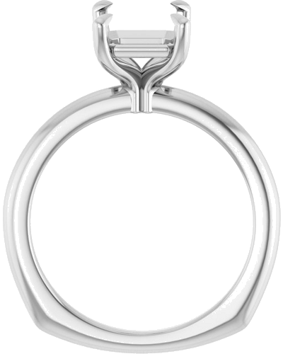 Sužadėtuvių Žiedas „Claw-Prong Euro Shank“ 14k white gold Emerald 9mm x 7mm (2)