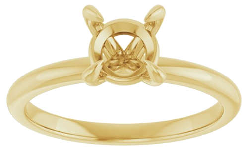 18K Yellow  6.5 mm Round Solitaire Engagement Ring Mounting (3)