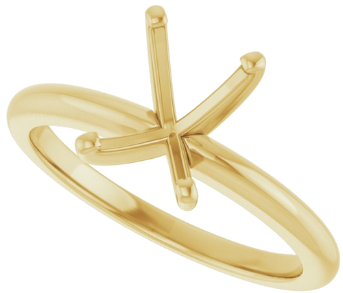 14K Yellow  8x6 mm Emerald Solitaire Engagement Ring Mounting (5)