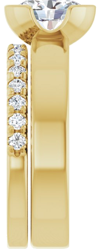 Sužadėtuvių Žiedas „Half-Bezel Solitaire“ 14k yellow gold Oval 8mm x 6mm (9)