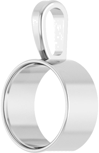 14K White 10 mm Round Bezel-Set Pendant Mounting (2)