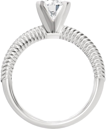 Sužadėtuvių Žiedas „Solitaire Rope“ 14k white gold Round 6.5mm (2)