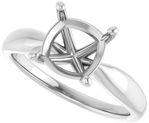 Sužadėtuvių Žiedas 14k white gold Cushion 8mm (5)