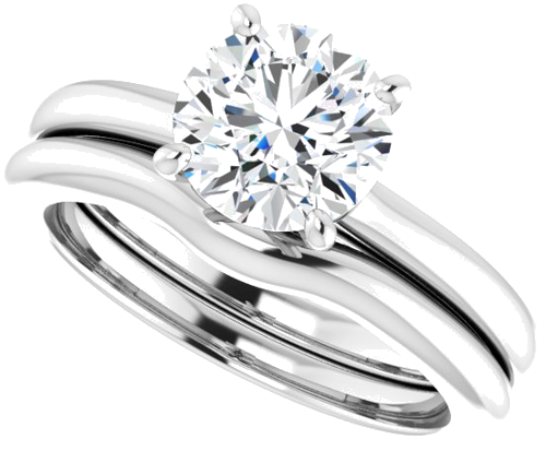 14K White  7.4 mm Round Solitaire Engagement Ring Mounting (10)