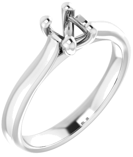 Sužadėtuvių Žiedas „Solitaire“ 585 Baltojo Aukso Oval 6mm x 4mm (1)