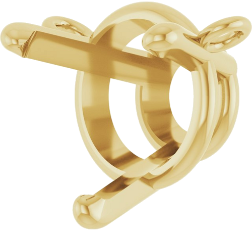 14K Yellow 7.5 mm Round 3-Prong Necklace Center (2)