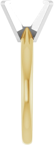 14K Yellow White 8.5x6.5 mm Emerald Solitaire Engagement Ring Mounting (4)