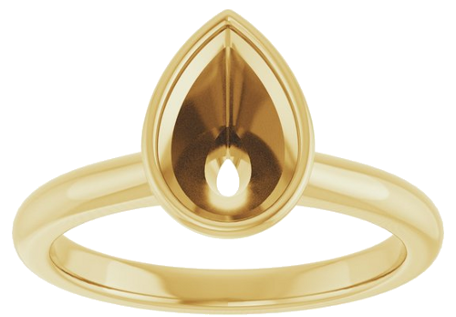 Sužadėtuvių Žiedas „Bezel-Set Solitaire“ 14k yellow gold Pear 9mm x 6mm (3)
