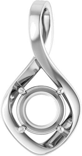 Pakabukas „Infinity-Inspired“ 14k white gold Round 8mm (1)