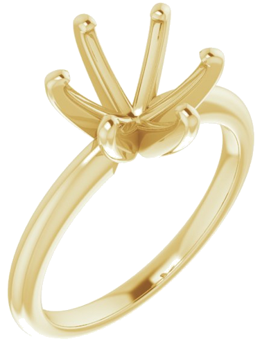 14K Yellow  8.8 mm Round Solitaire Engagement Ring Mounting (1)