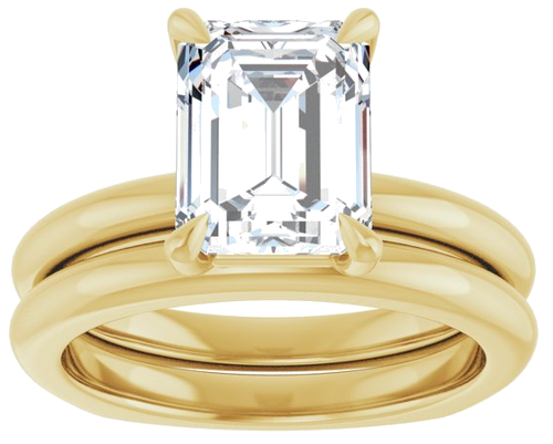 Sužadėtuvių Žiedas „Claw-Prong Euro Shank“ 14k yellow gold Emerald 9mm x 7mm (8)