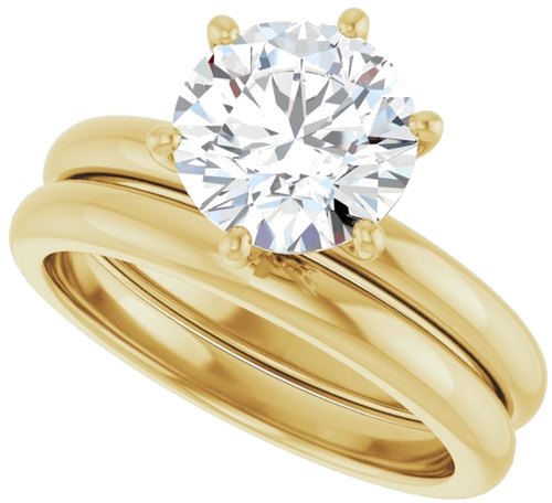 Sužadėtuvių Žiedas „Accented“ 14k yellow gold Round 8mm (10)