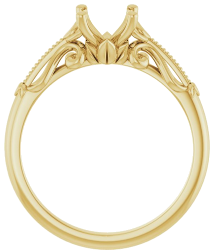 Sužadėtuvių Žiedas „Solitaire Sculptural“ 14k yellow gold Round 6.5mm (2)