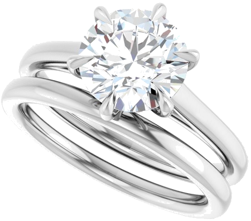 Sužadėtuvių Žiedas „Claw-Pong“ 14k white gold Round 8mm (10)