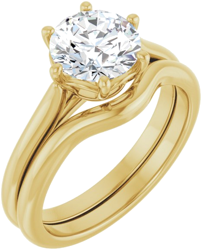 Sužadėtuvių Žiedas 14k yellow gold Round 7.4mm (6)