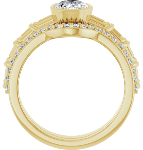 Sužadėtuvių Žiedas „Solitaire“ 585 Geltonojo Aukso Oval 8mm x 6mm (7)