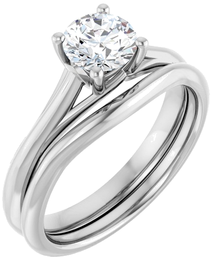 14K White 5.8 mm Round Solitaire Engagement Ring Mounting (6)