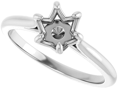 Sužadėtuvių Žiedas „Solitaire“ 14k white gold Round 6.5mm (5)