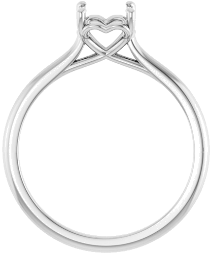 14K White  6.5 mm Round Solitaire Engagement Ring Mounting (2)