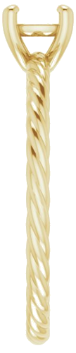 Sužadėtuvių Žiedas „Solitaire Rope“ 10k yellow gold Cushion 5mm (4)