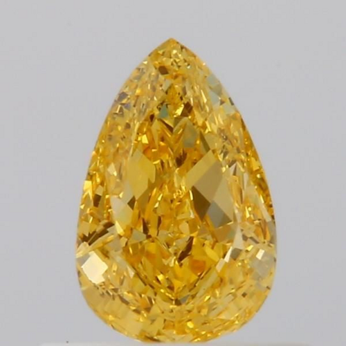0.4 carat Fancy Intense Orangey Yellow-VS2 Natūralus Pear Deimantas (1)