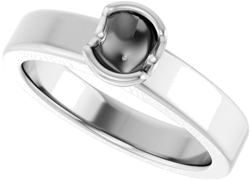 Sužadėtuvių Žiedas „Half-Bezel Solitaire“ 14k white gold Round 4.8mm (5)