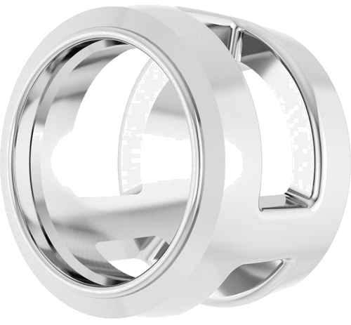 Pakabukas „Round Bezel-Set Slide“ 585 Baltojo Aukso Round 4.8mm (2)