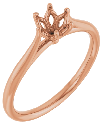 14K Rose 5.2 mm Round Engagement Ring Mounting (1)