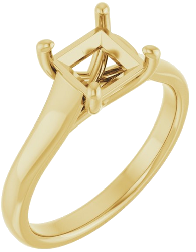 Sužadėtuvių Žiedas „Solitaire“ 14k yellow gold Square 6mm (1)