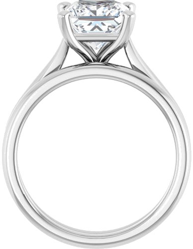 14K White 7 mm Square Engagement Ring Mounting (7)