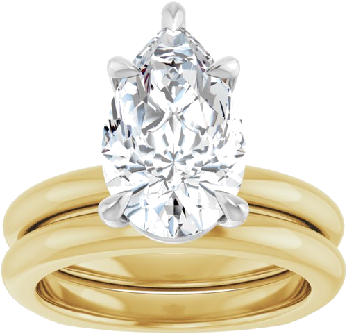 Sužadėtuvių Žiedas „Claw-Prong Euro Shank“ 14k yellow/white gold Pear 13mm x 8mm (8)
