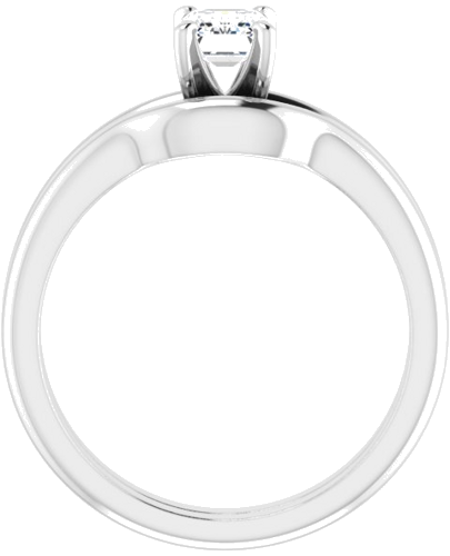 Platinum  6x4 mm Emerald Solitaire Engagement Ring Mounting (7)