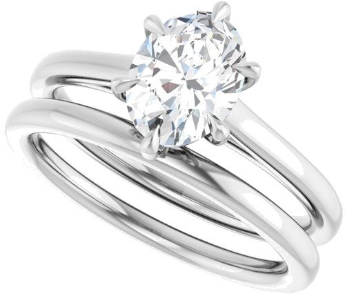 Sužadėtuvių Žiedas „Claw-Pong“ 14k white gold Oval 8mm x 6mm (10)