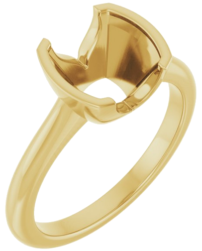 Sužadėtuvių Žiedas „Half-Bezel Solitaire“ 14k yellow gold Cushion 8mm (1)