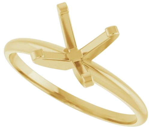 14K Yellow 5.5 x 5.5 mm Square Ultra-Lightweight Solitaire Engagement Ring Mounting (5)