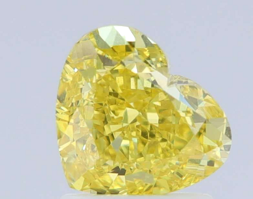 1.51 carat Fancy Vivid Yellow-VVS2 Natūralus Heart Deimantas (1)