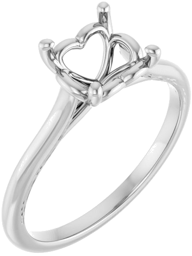 14K White  5.5 mm Square Solitaire Engagement Ring Mounting (1)