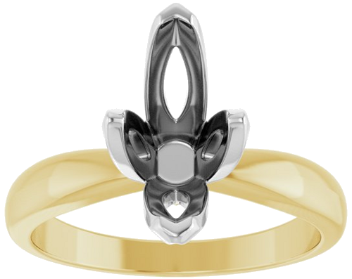 Sužadėtuvių Žiedas „V-End Tulipset® Solitaire“ 14k yellow/white gold Marquise 12mm x 6mm (3)