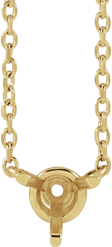 14K Yellow 4 mm Round Solitaire 18  Necklace Mounting (1)