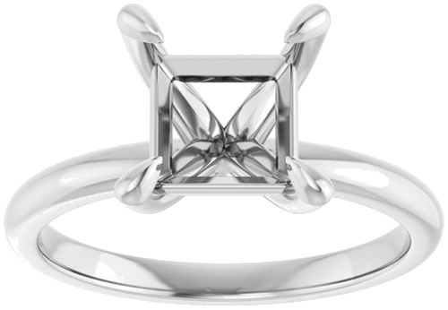 Sužadėtuvių Žiedas „Solitaire“ 10k white gold Square 7mm (3)