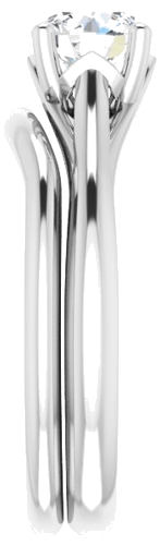 Sužadėtuvių Žiedas „Solitaire“ 585 Baltojo Aukso Round 6mm (9)