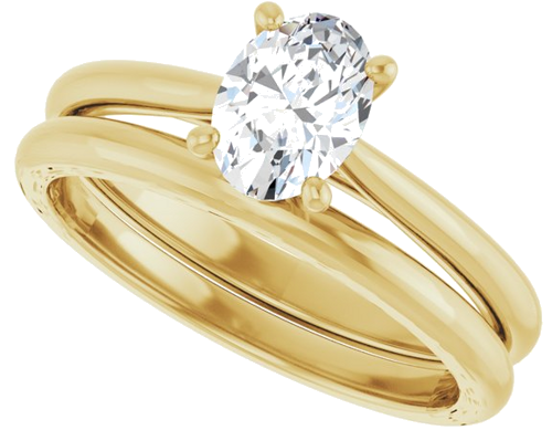 Sužadėtuvių Žiedas „Solitaire“ 10k yellow gold Oval 7mm x 5mm (10)
